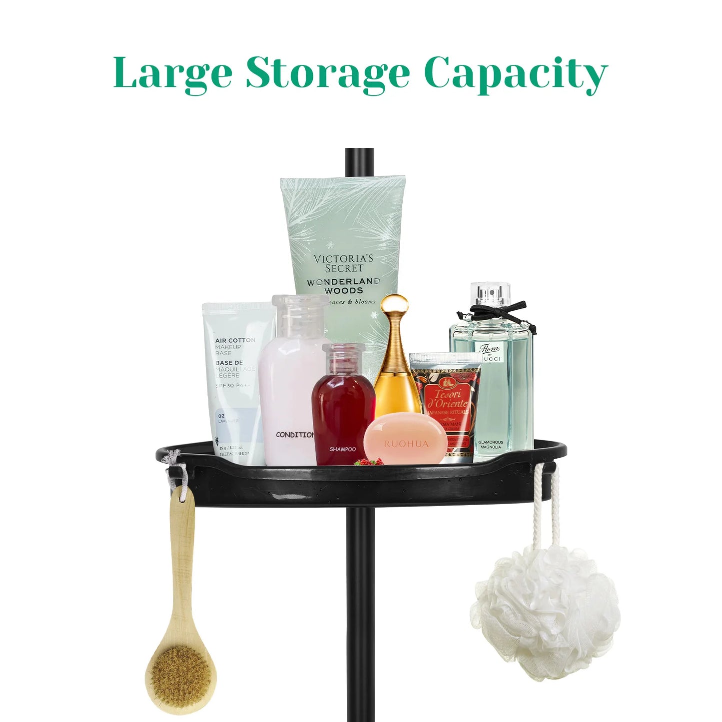 HiMISS Corner Shower Caddy With Tension Pole 4-Tier Shelves