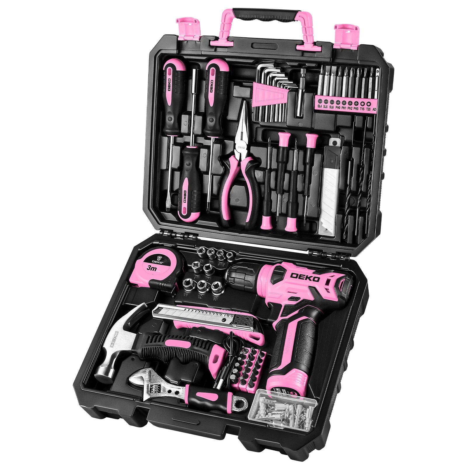 DEKO 126-Piece Power Tool Combo Kit With 8V Cordless Drill by S And B Enterprise