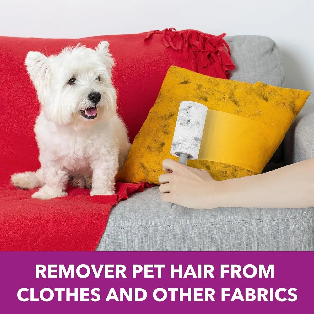555 Sheets Extra Sticky Lint Rollers for Pet Hair, 5 Handles & 5 Rollers, Portable Pet Hair Remover for Clothes, Furniture, Carpet by S And B Enterprise