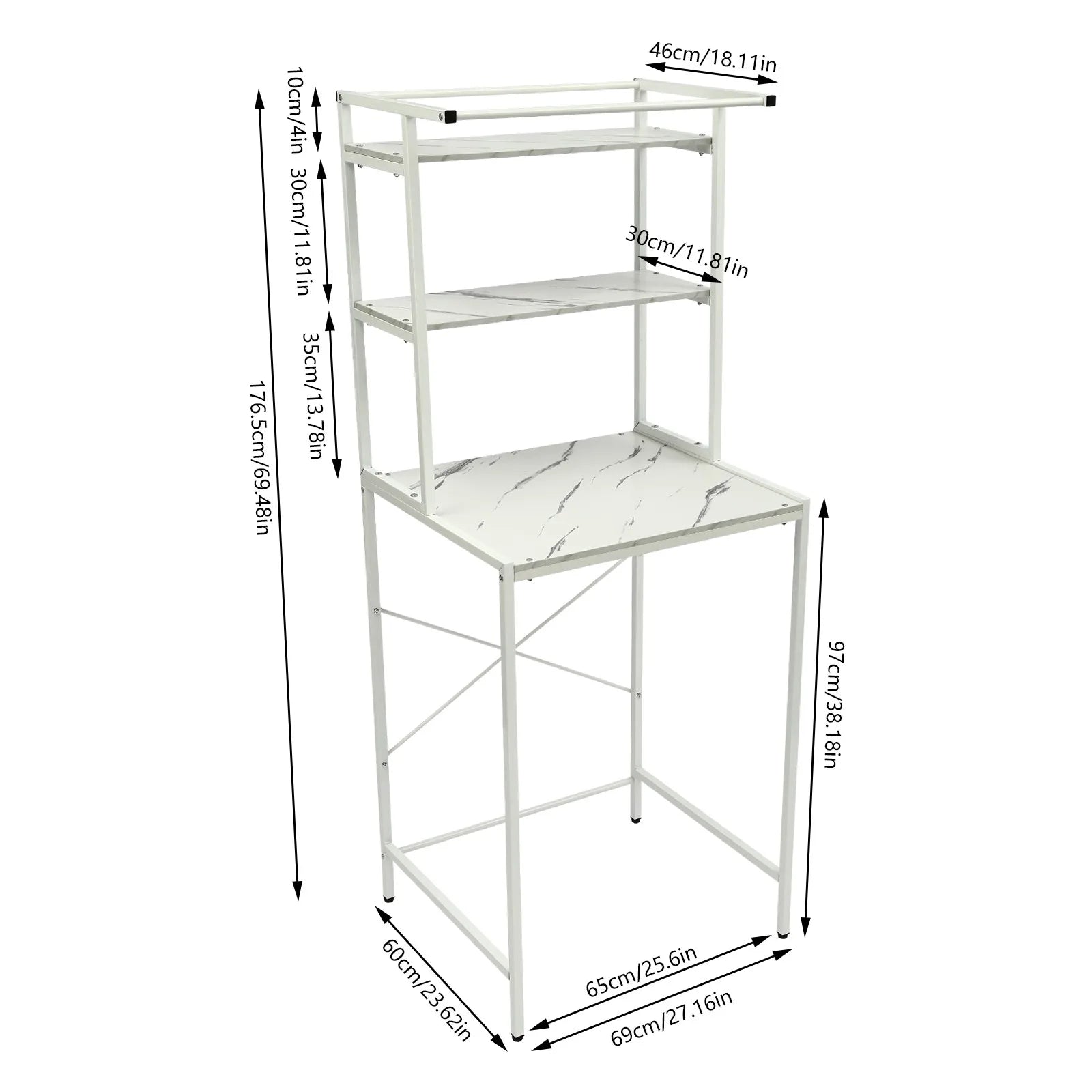 Over Washer and Dryer 3 Tier Storage Shelf Organizer Rack by S And B Enterprise