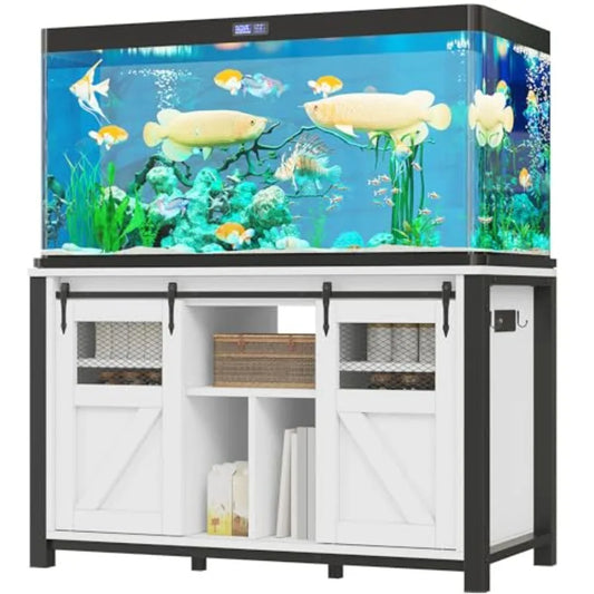 Heavy Duty Aquarium Stand With Power Outlets And Barn Door by S And B Enterprise