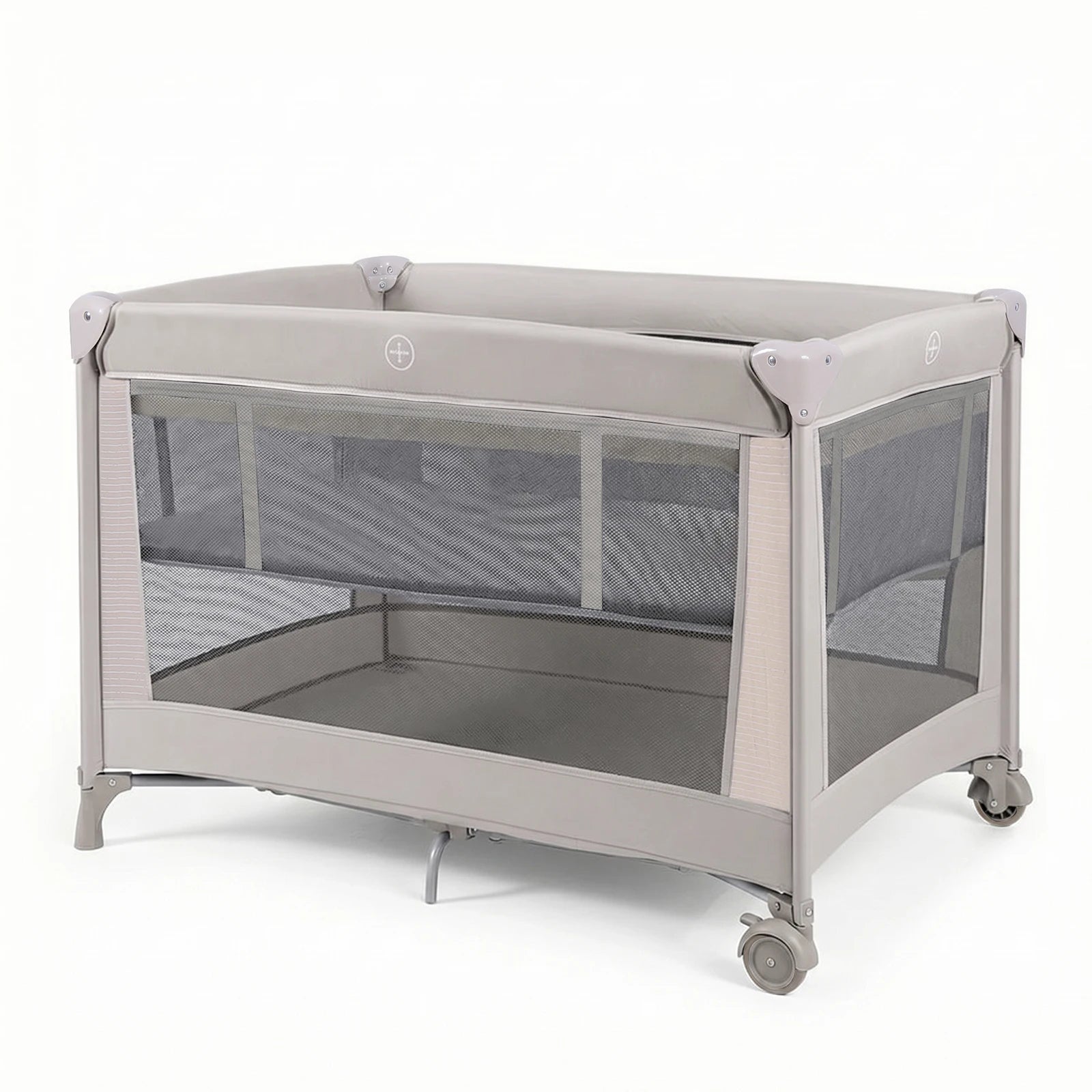 Foldable Travel Cot Set with Soft Mattress, Wheels & Travel Bag, Fast & Compact Folding for Newborn Toddler Indoor Outdoor Use by S And B Enterprise