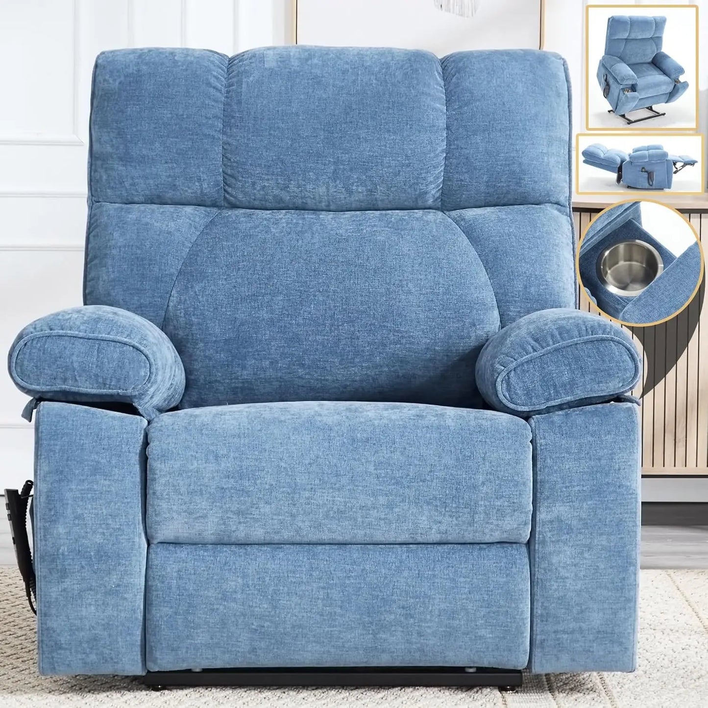 Dual Motor Power Lift Recliner Chair With Massage And Heat by S And B Enterprise
