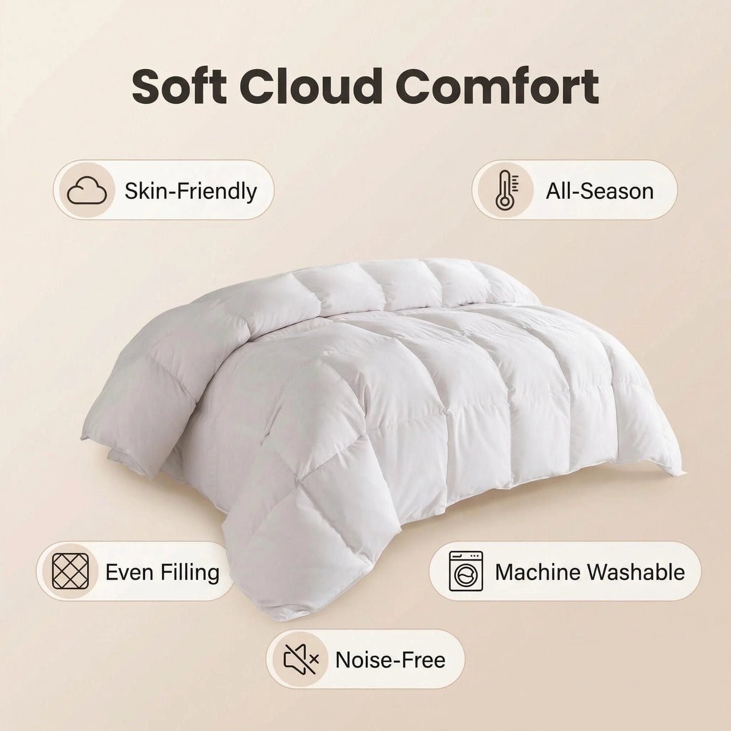 Box Stitched 3 Piece Comforter Set With Pillow Shams