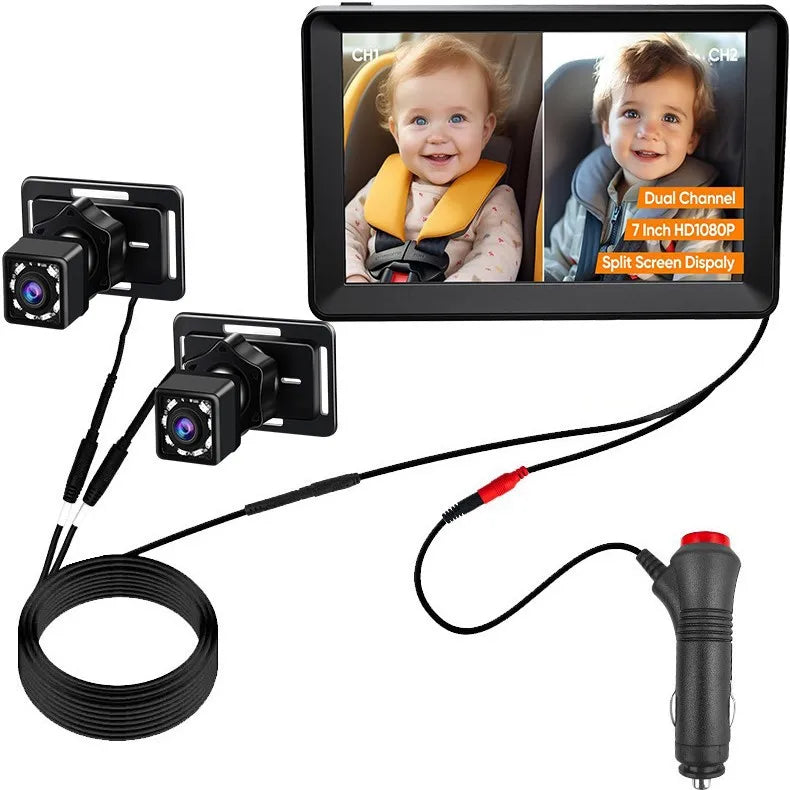 Dual Lens Car Rear View Monitor Featuring Wide Angle Night Vision