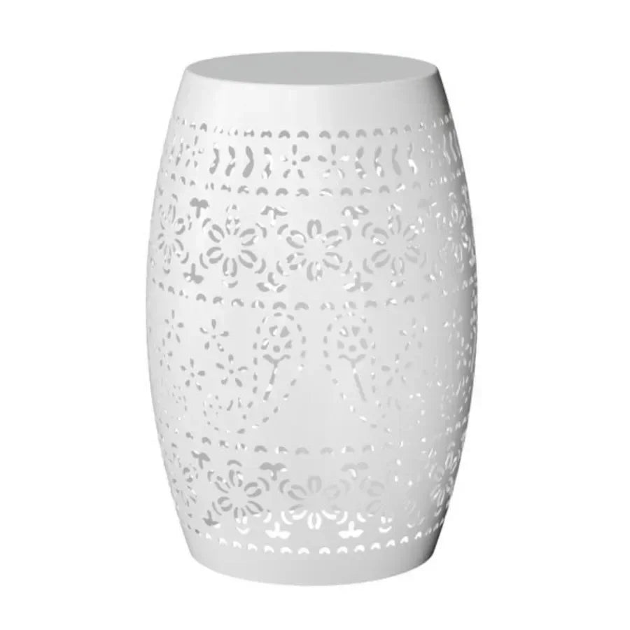 Steel Patio End Table Round Drum Accent For Indoor Outdoor by S And B Enterprise