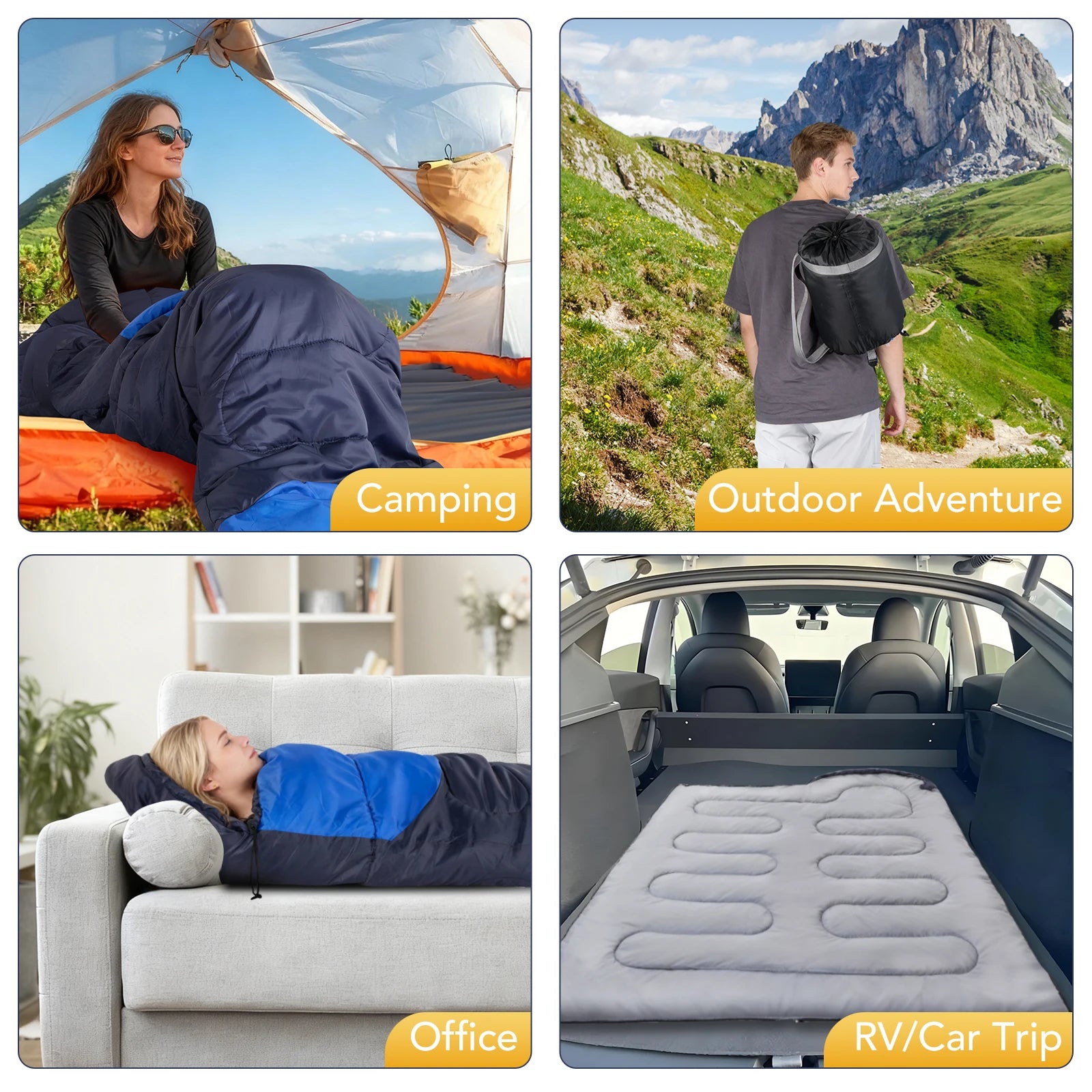 All Season Cotton Sleeping Bag With Compression Sack For Outdoor Camping by S And B Enterprise