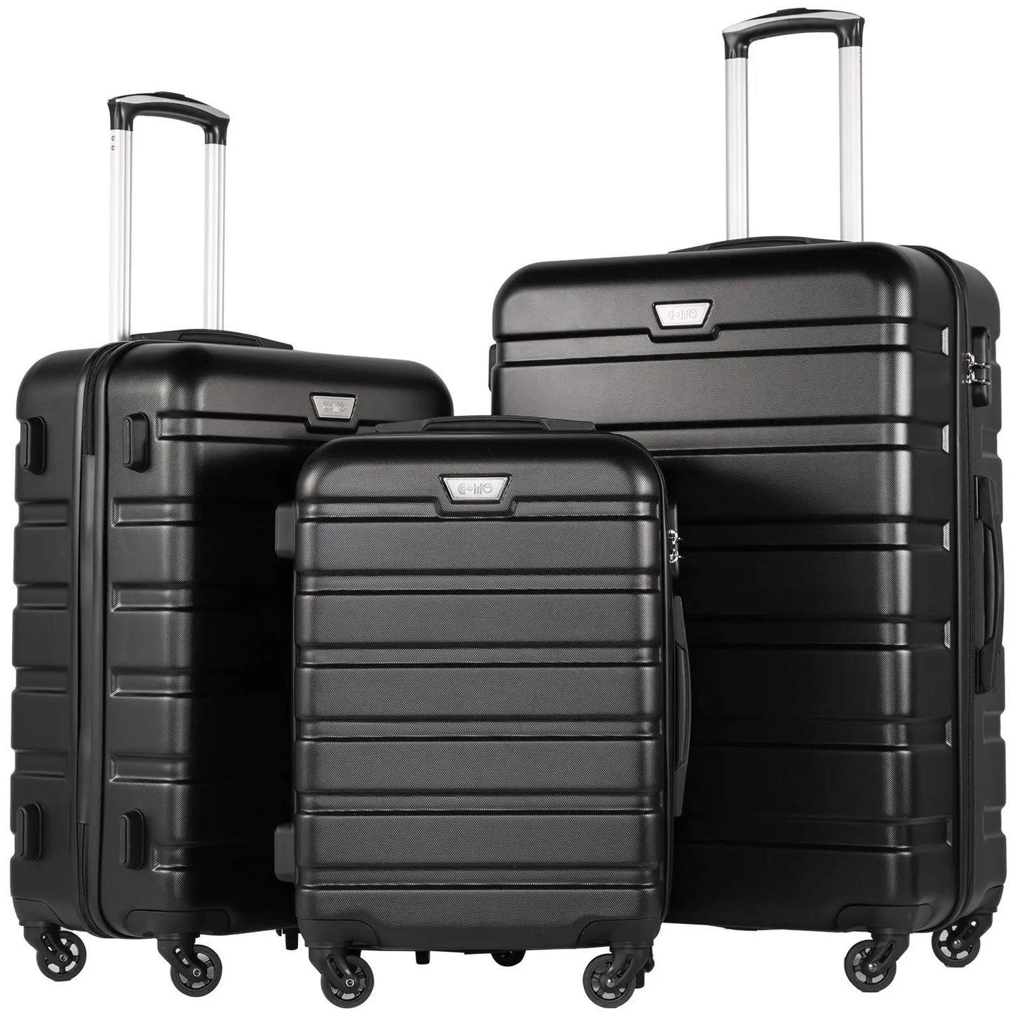 3 Piece Lightweight Durable Hardshell Luggage Set 360° Spinner Wheels TSA Approved Lock Suitcases, Customize by S And B Enterprise