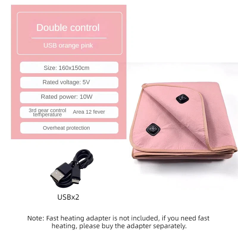 DUTRIEUX USB Electric Heating Pad With Thermostat 5V For Outdoor Camping