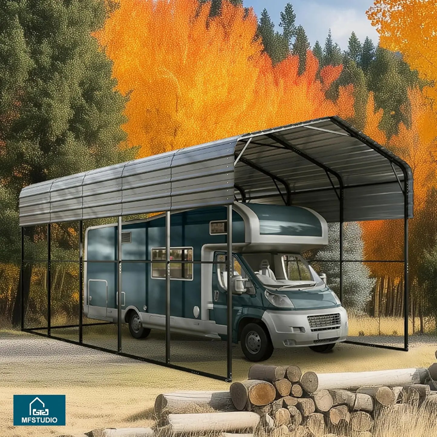 Heavy Duty Metal Carport Shelter For RVs And Vehicles by S And B Enterprise