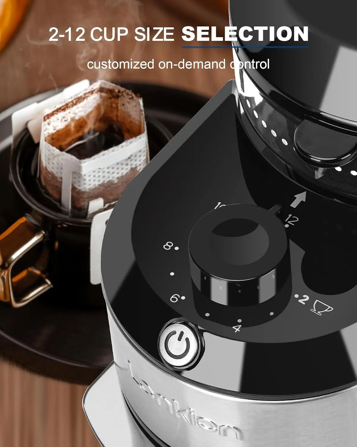 Electric Burr Coffee Grinder With 28 Settings For Home Use