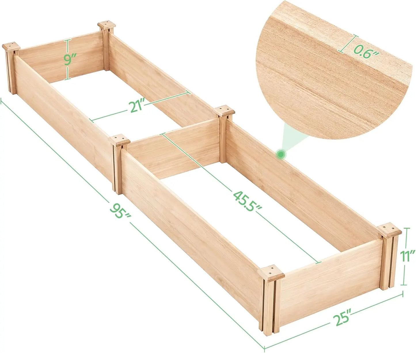 Divisible Raised Garden Bed For Flowers Vegetables Herbs