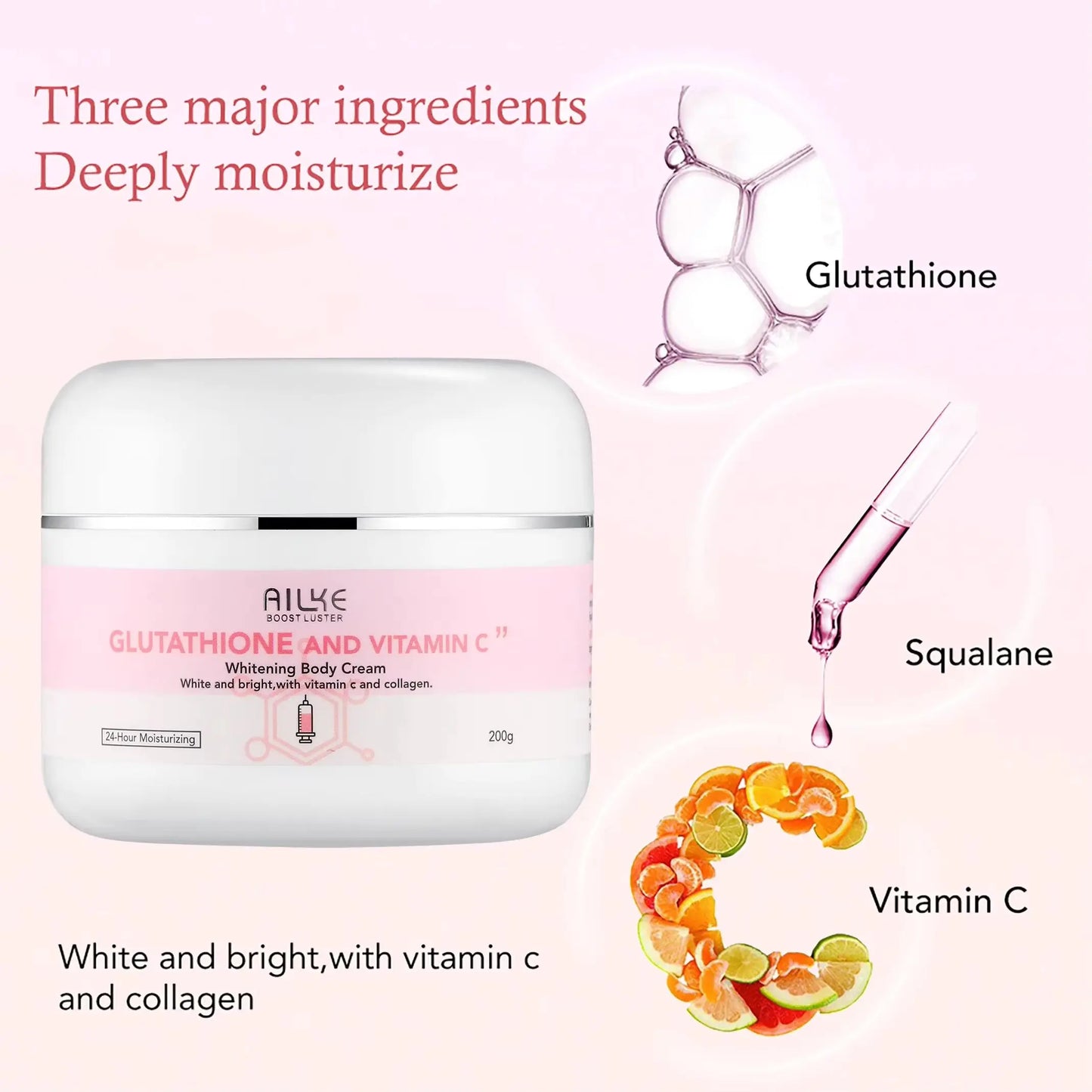 AILKE Glutathione & Vitamin C Kit, With Whitening Lotion, Moisturizing Cream, Lightening Soap, Spa Oil, Glowing Body Cream by S And B Enterprise