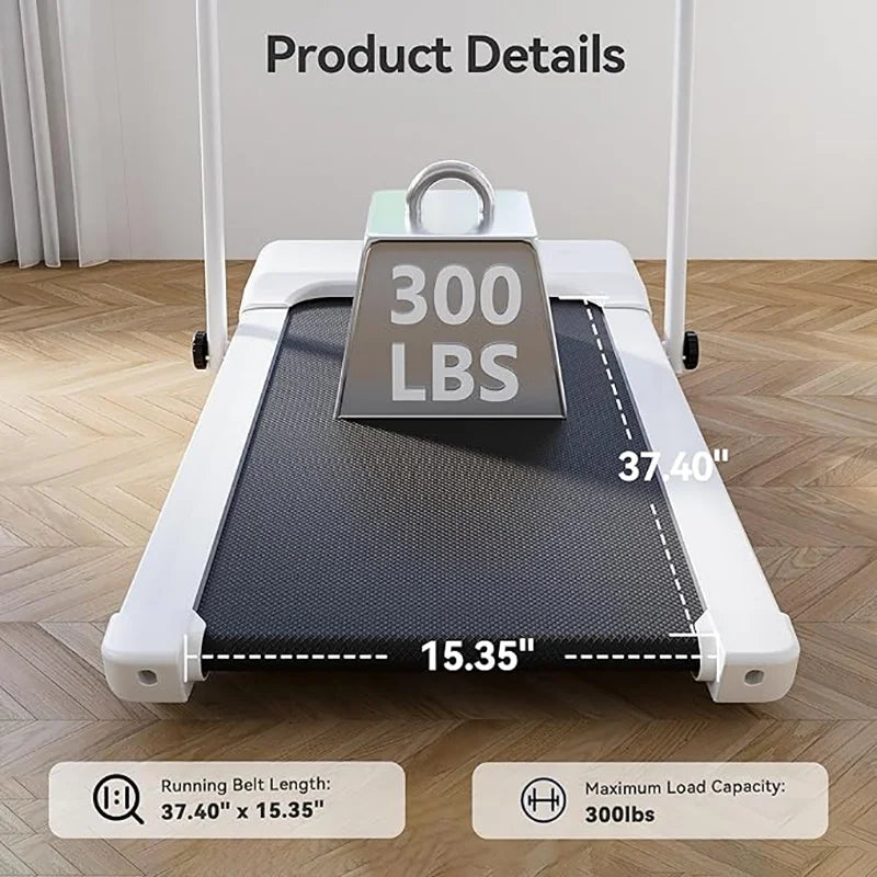 Walking Pad Treadmill With 9 Percent Incline Under Desk Foldable Bluetooth LCD