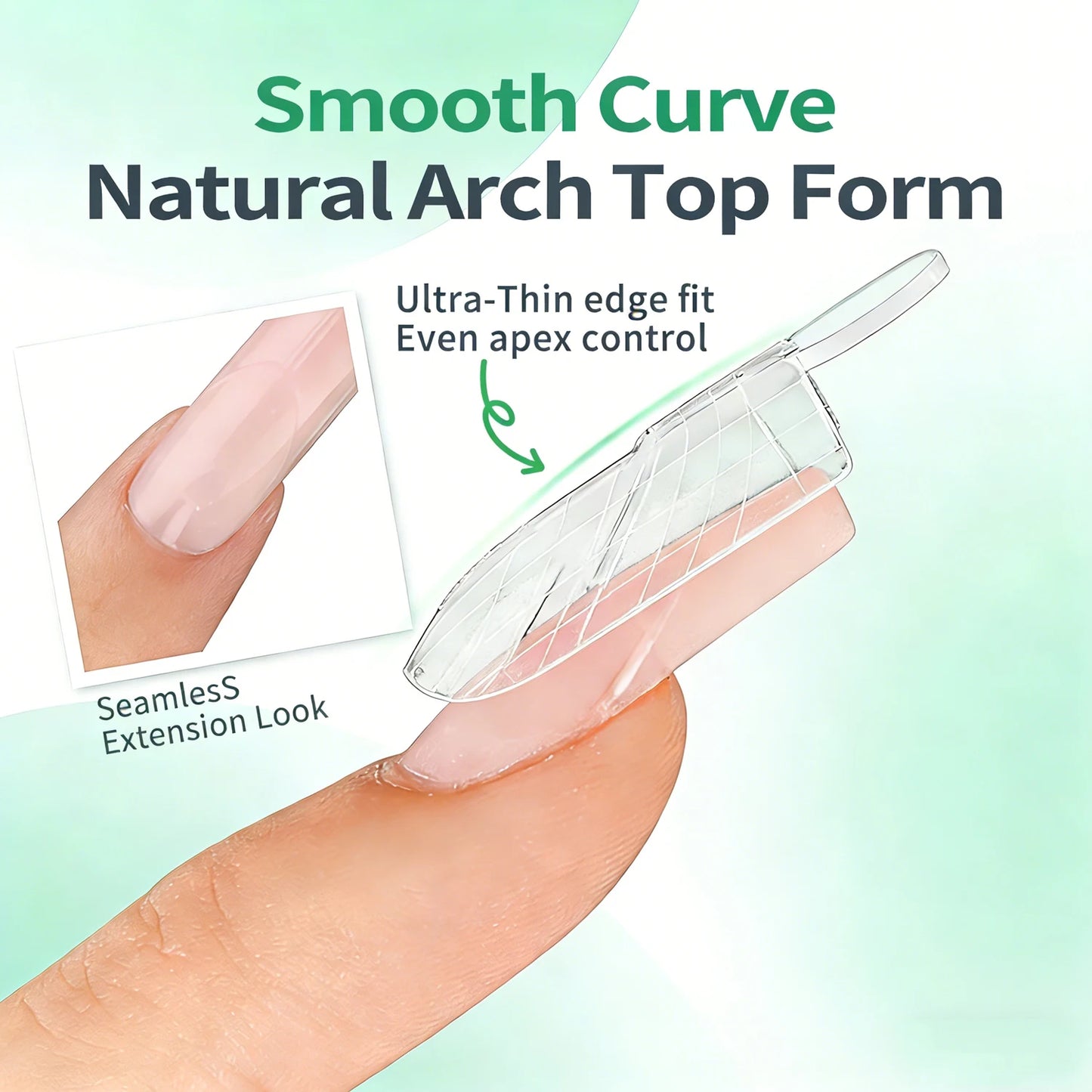 Nailpop French Line Dual Forms Nail Extension Tips Matte Inner F1 Molds 140Pcs by S And B Enterprise