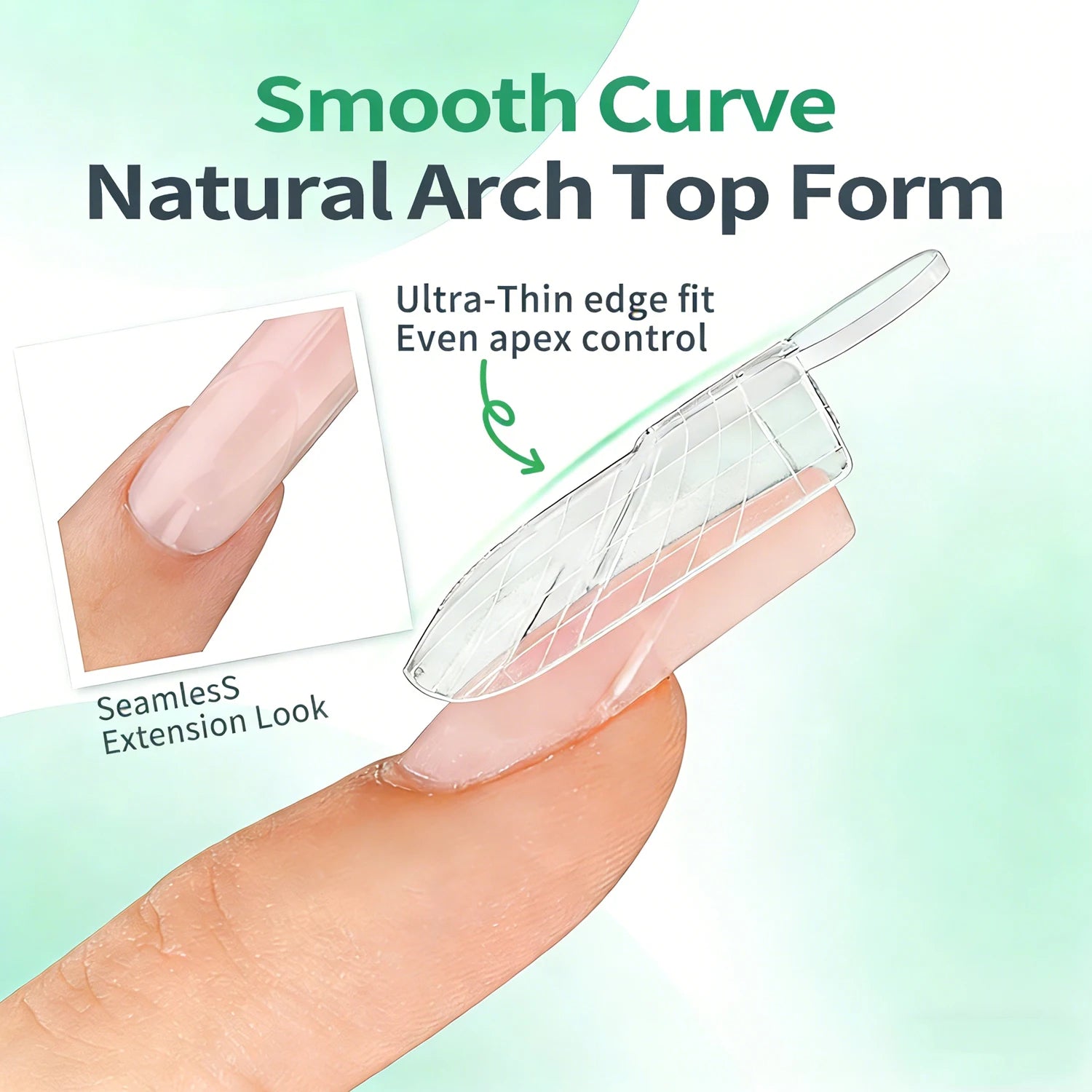 Nailpop French Line Dual Forms Nail Extension Tips Matte Inner F1 Molds 140Pcs by S And B Enterprise