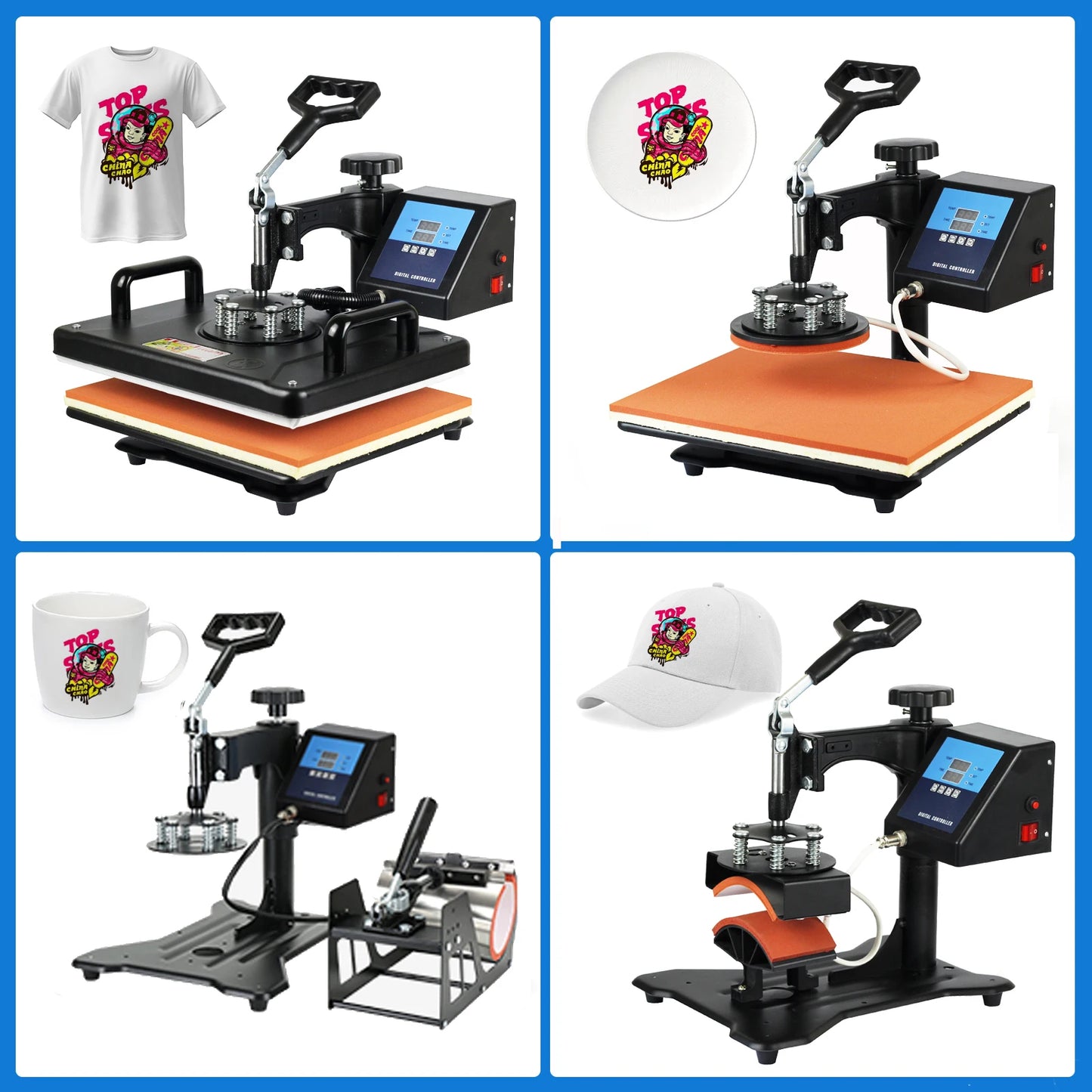 SHUOHAO 15-In-1 Sublimation Heat Press For TShirts Mugs