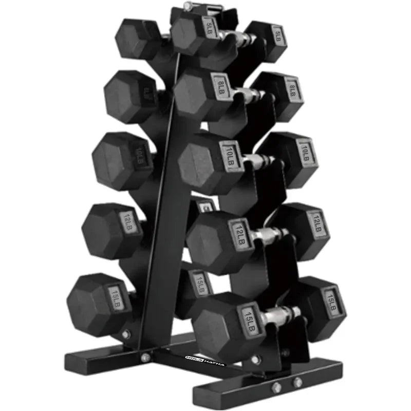 Hexagonal Dumbbell Set With Rack For Home Gym Durable