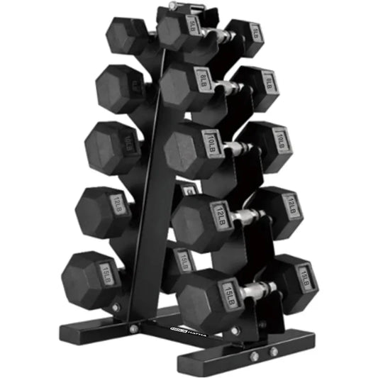 Hexagonal Dumbbell Set With Rack For Home Gym Durable