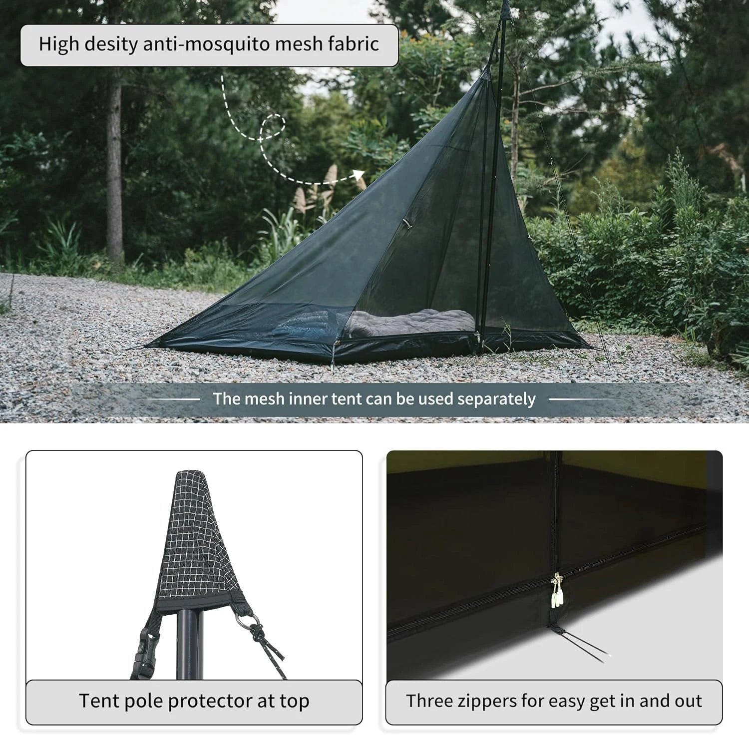 Naturehike Ultralight Camping Tent Chimney Window Teepee Pyramid by S And B Enterprise