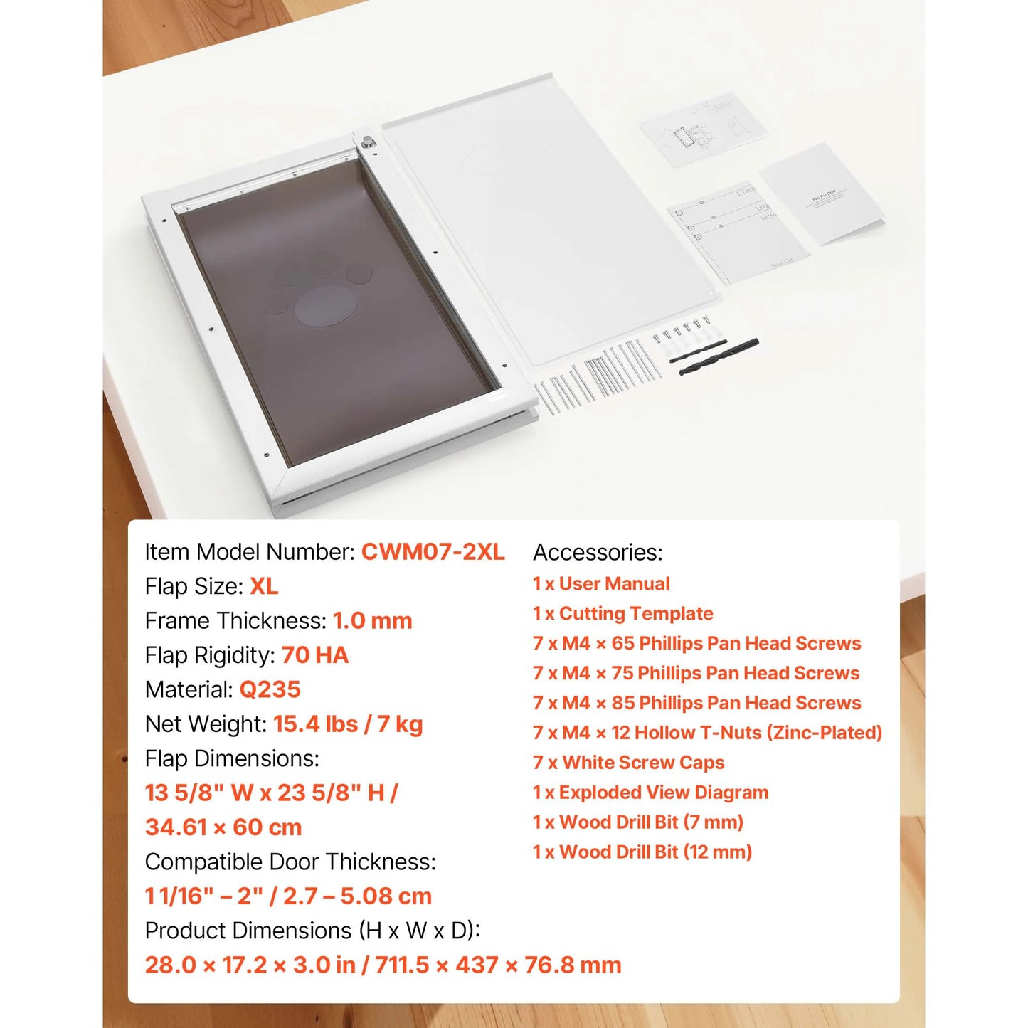 SucceBuy Pet Door With Magnetic Flaps And Metal Frame Weatherproof