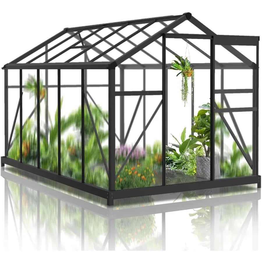 Polycarbonate Outdoor Greenhouse For Gardens Walk In Aluminum Frame