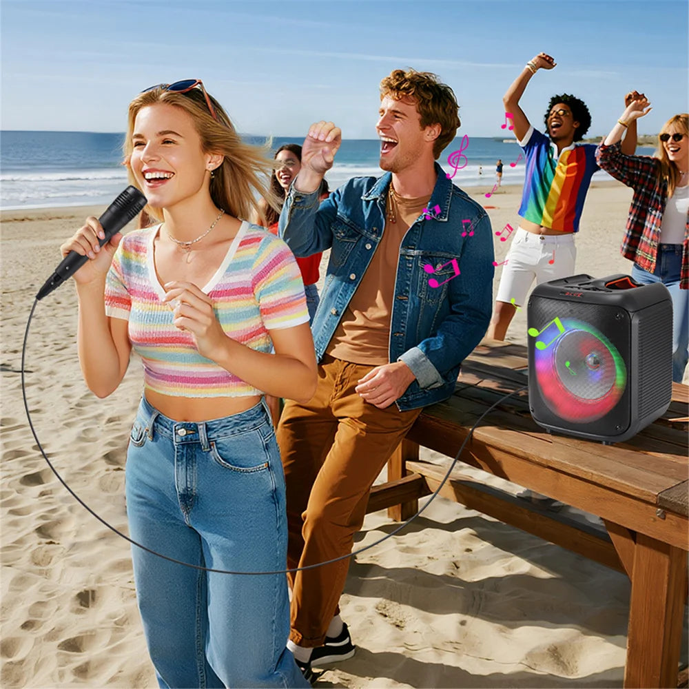CURUK 6000W Portable Bluetooth Speaker With LED Lights And Mic