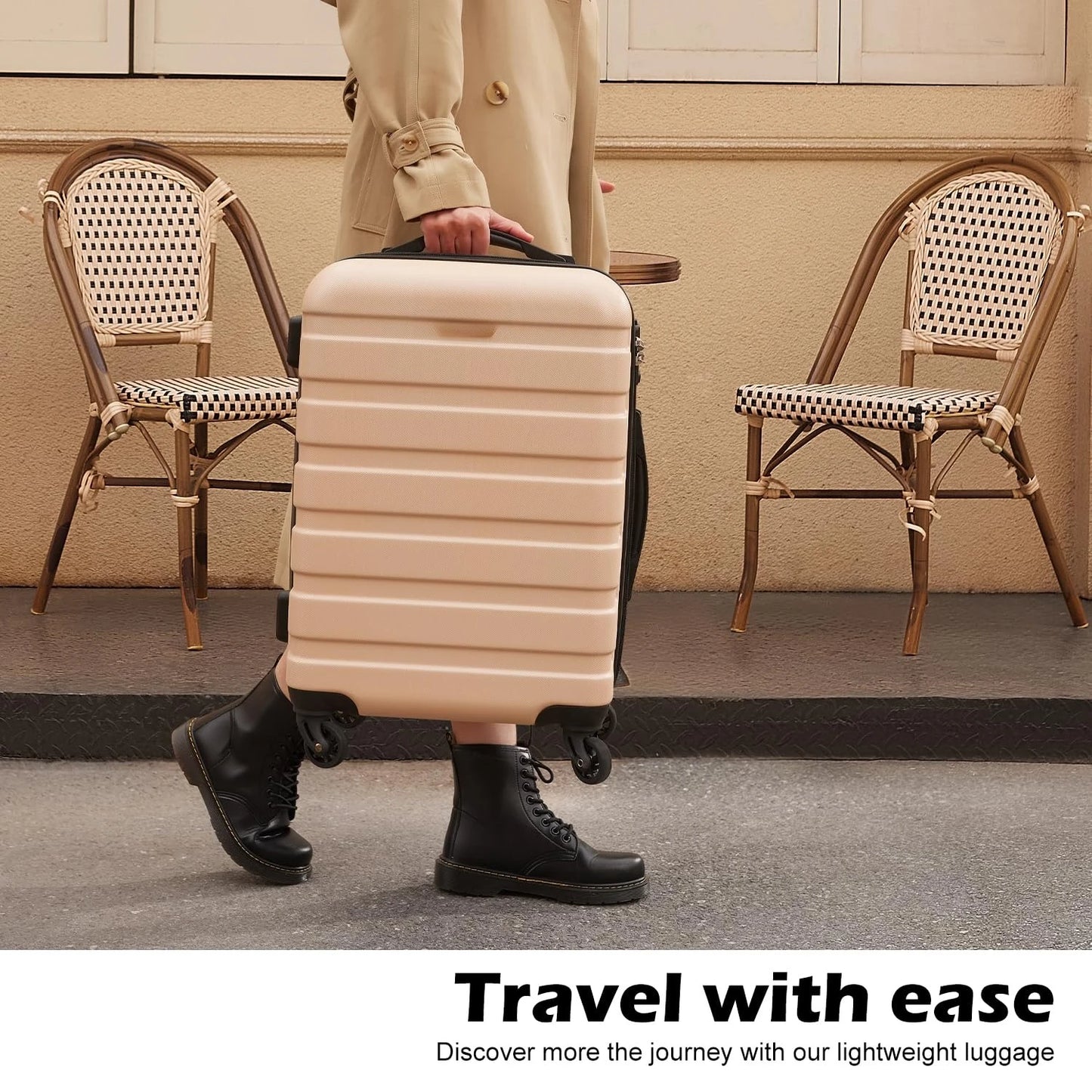 3 Piece Lightweight Durable Hardshell Luggage Set 360° Spinner Wheels TSA Approved Lock Suitcases, Customize by S And B Enterprise