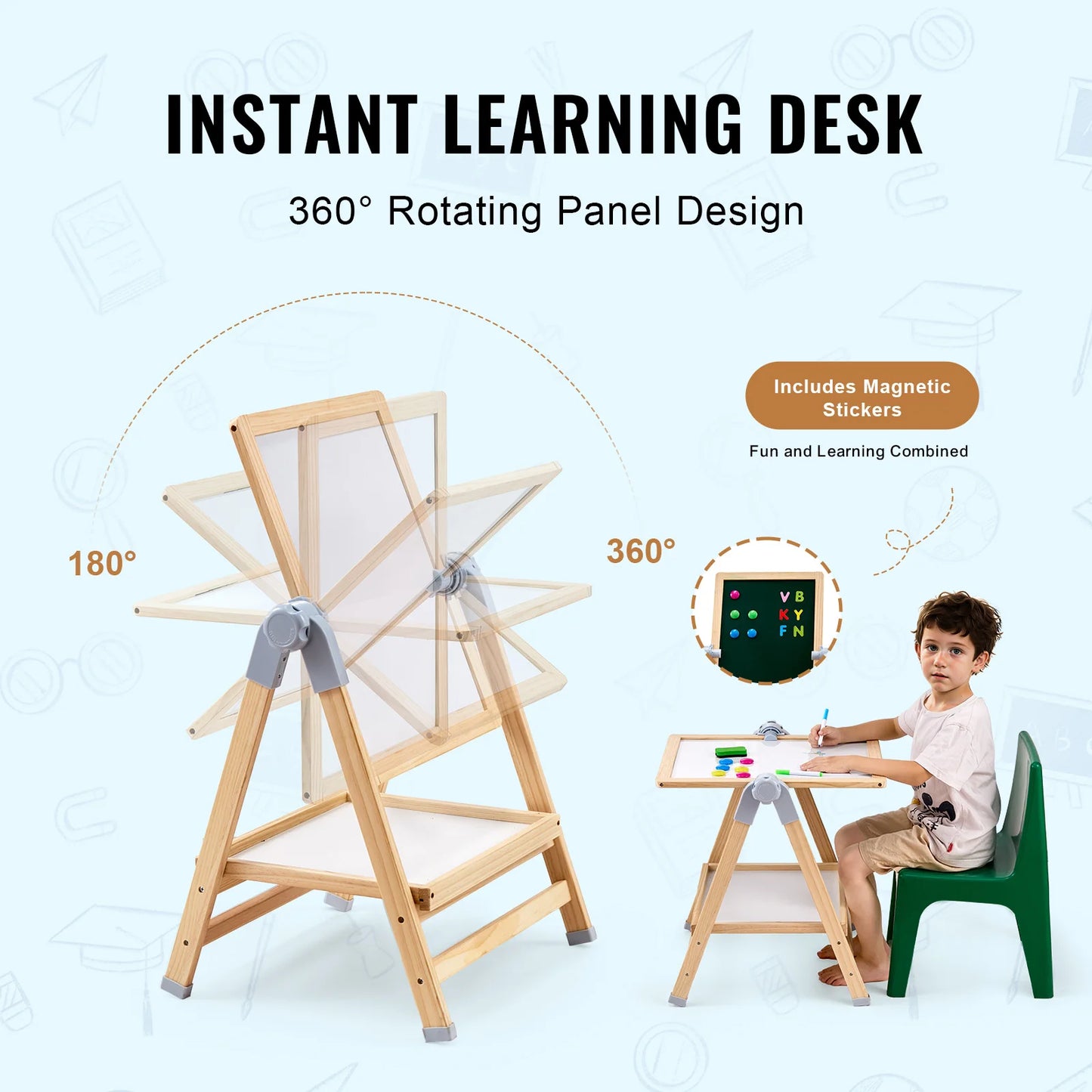 SucceBuy Standing Magnetic Drawing Board WordPad Art Easel with Painting Accessories Children Educational Toys for Kids Boy Girl by S And B Enterprise