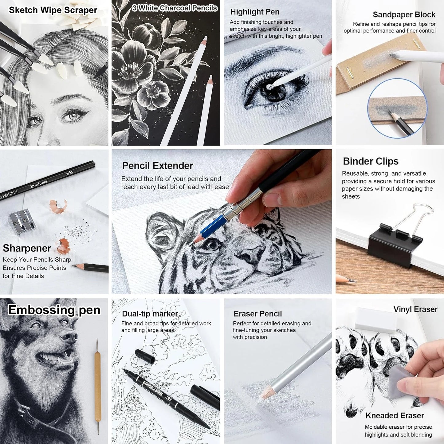 Professional Drawing Sketching Pencils Set For Artists 12 To 75