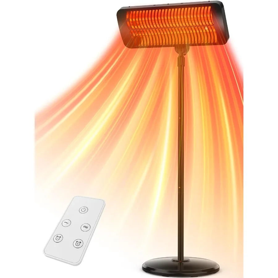 Outdoor Heaters for Patio 12H Timerand3 Heat Level IP54 Waterproof Electric Heater 1500W Infrared Heating Covers 300Sq.ft Tip-O