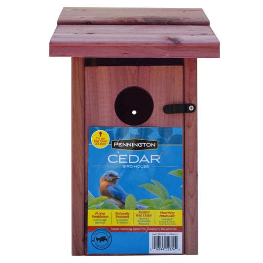 Red Cedar Bluebird House Nesting Box With Ventilated Mounting Pole
