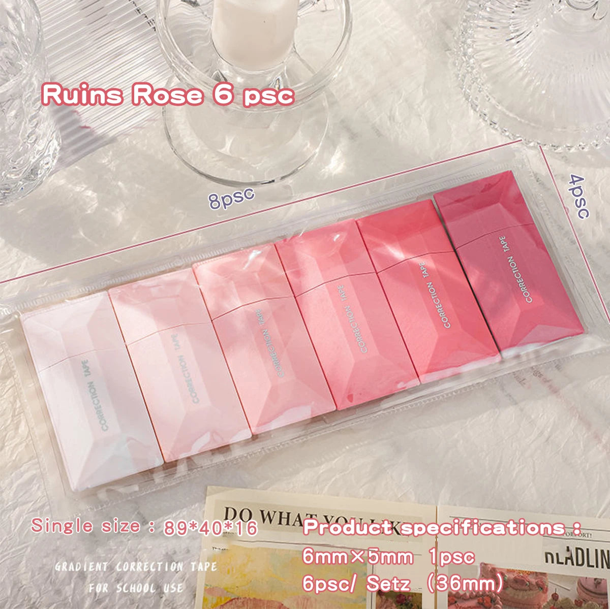 Correction Tape Set 6Pcs Portable Whiteout For School Use by S And B Enterprise