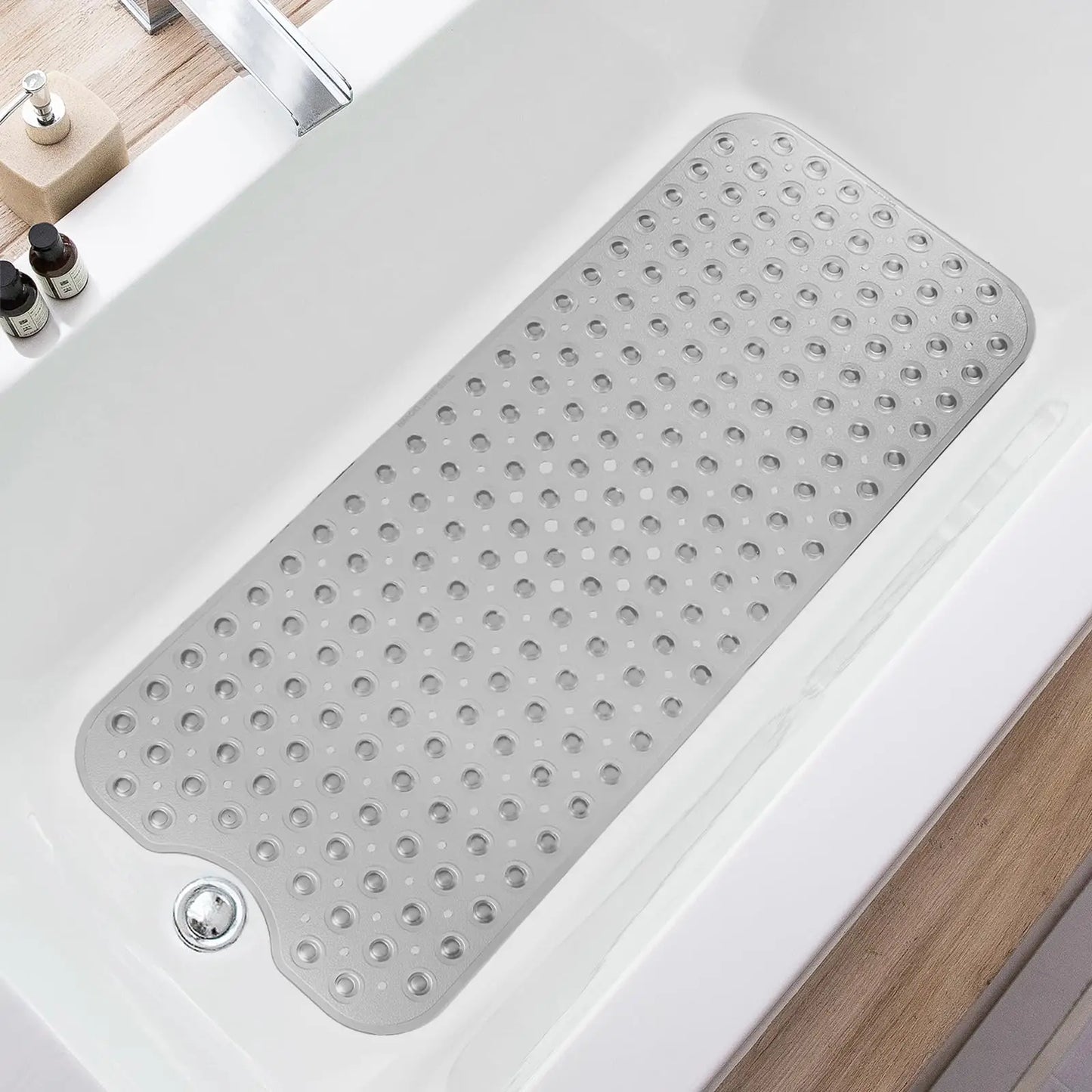 Non Slip Bathtub Mat With Suction Cups And Drain Holes by S And B Enterprise