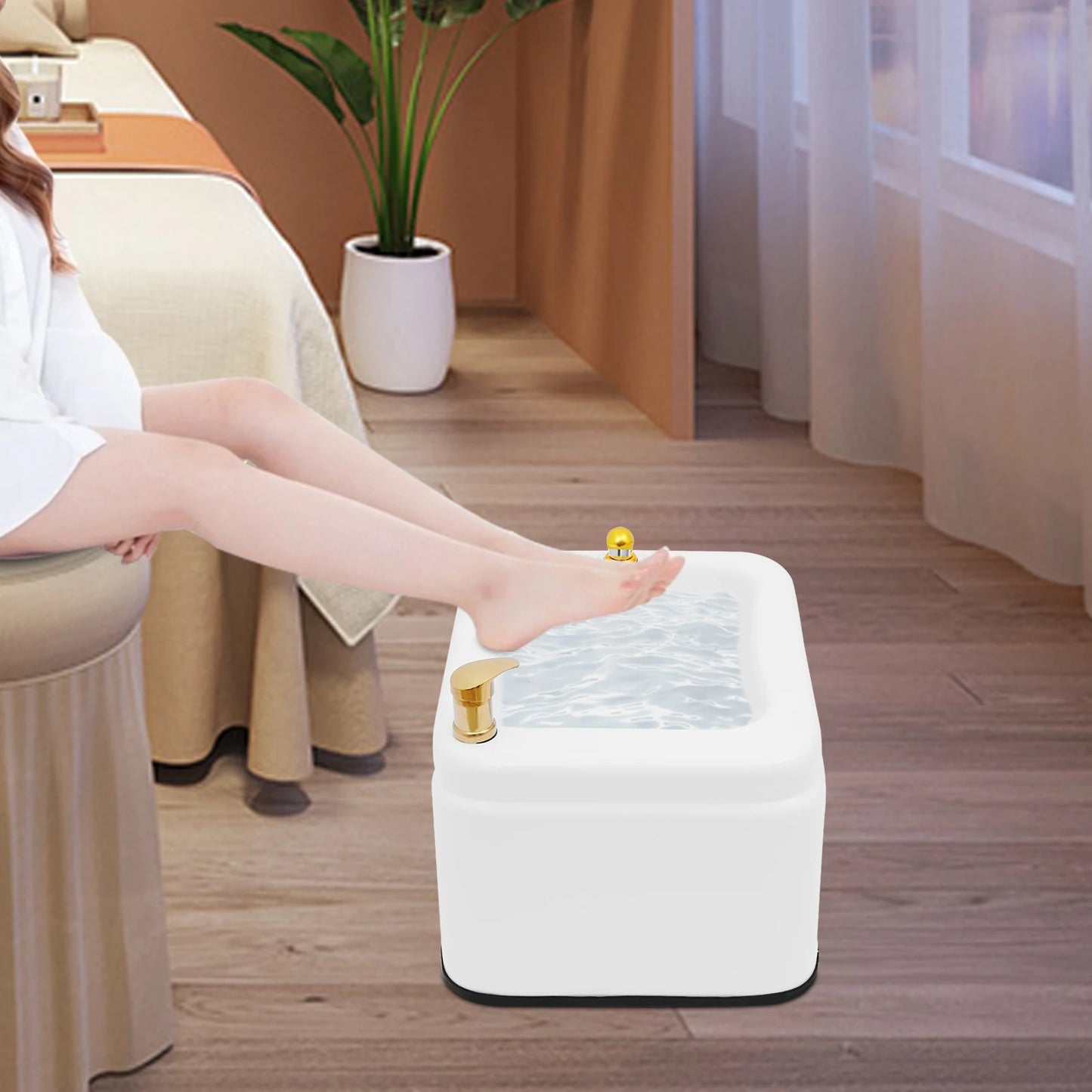 Bymaocar Acrylic Footbath With Massage And LED Light Spa Tub