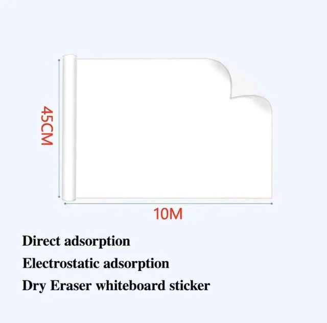 Static Whiteboard Sticker For Home Office Classroom Reusable Surface by S And B Enterprise
