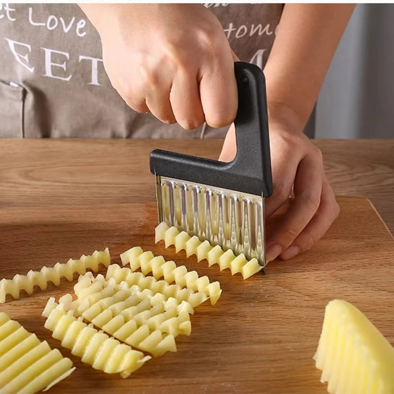 Stainless Steel Potato Chip Slicer And Wavy Crinkle Cutter French Fry Maker by S And B Enterprise