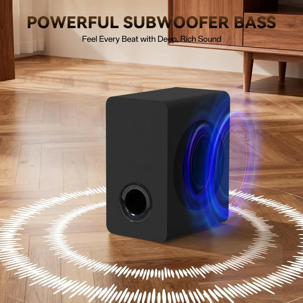Wireless Sound Bar With Subwoofer 2.1Ch Home Theater HDMI ARC by S And B Enterprise