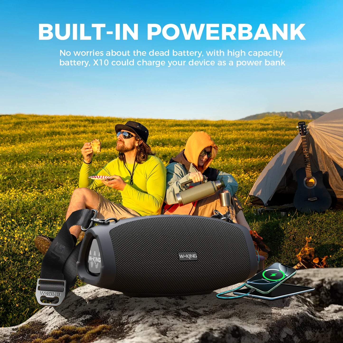 W-King X10 Bluetooth Speaker 120W Portable Waterproof Boombox by S And B Enterprise