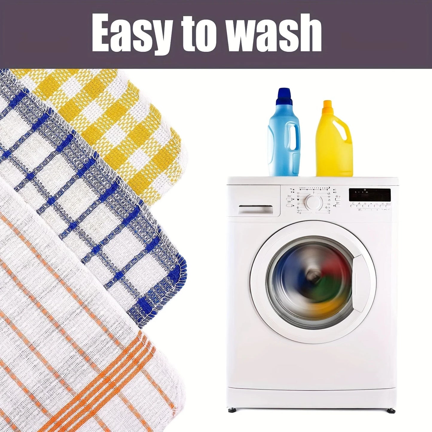 Plaid Microfiber Kitchen Towels Pack For Absorbent Dishcloths by S And B Enterprise