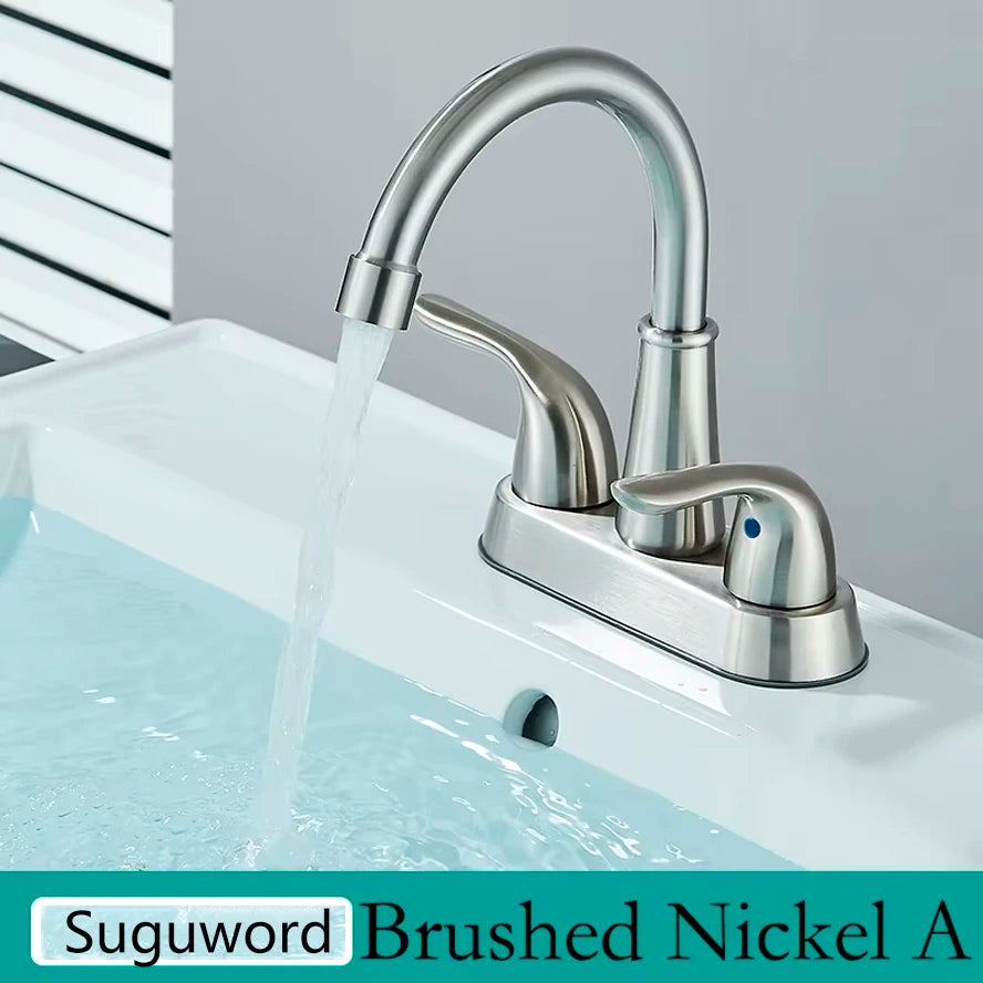 Suguword Dual Handle Center Set Bathroom Sink Faucet