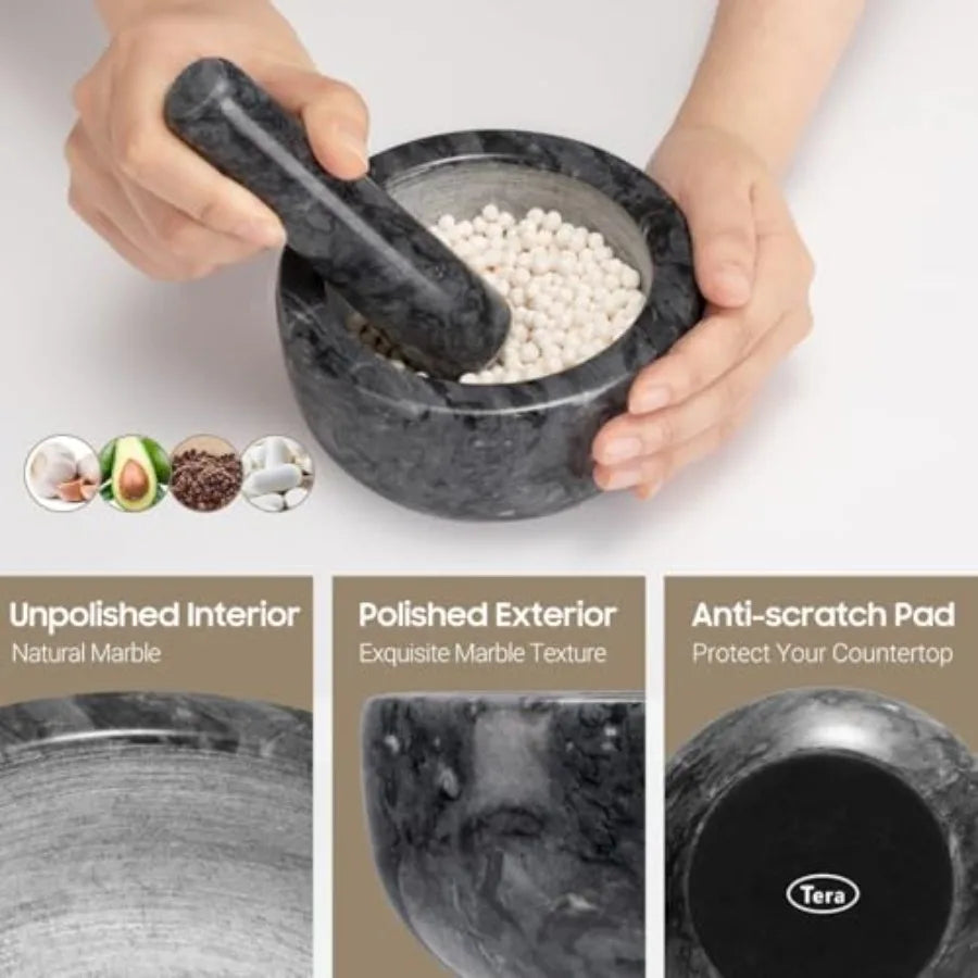 MDNGHerb Spice Tools Marble Mortar And Pestle Set