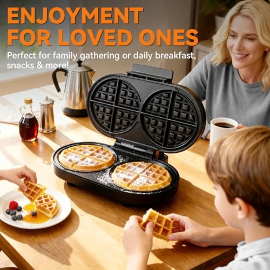 Bakers Friend Double Belgian Waffle Maker With Nonstick