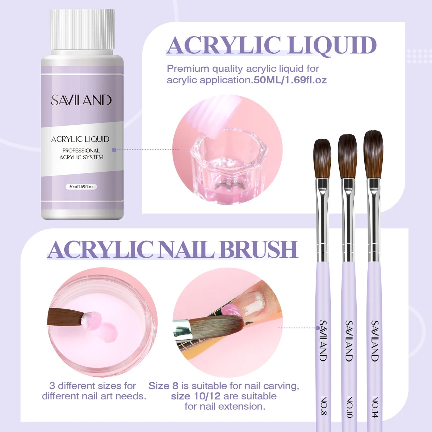 Saviland Essentials Acrylic Nail Kit For Beginners Complete Set
