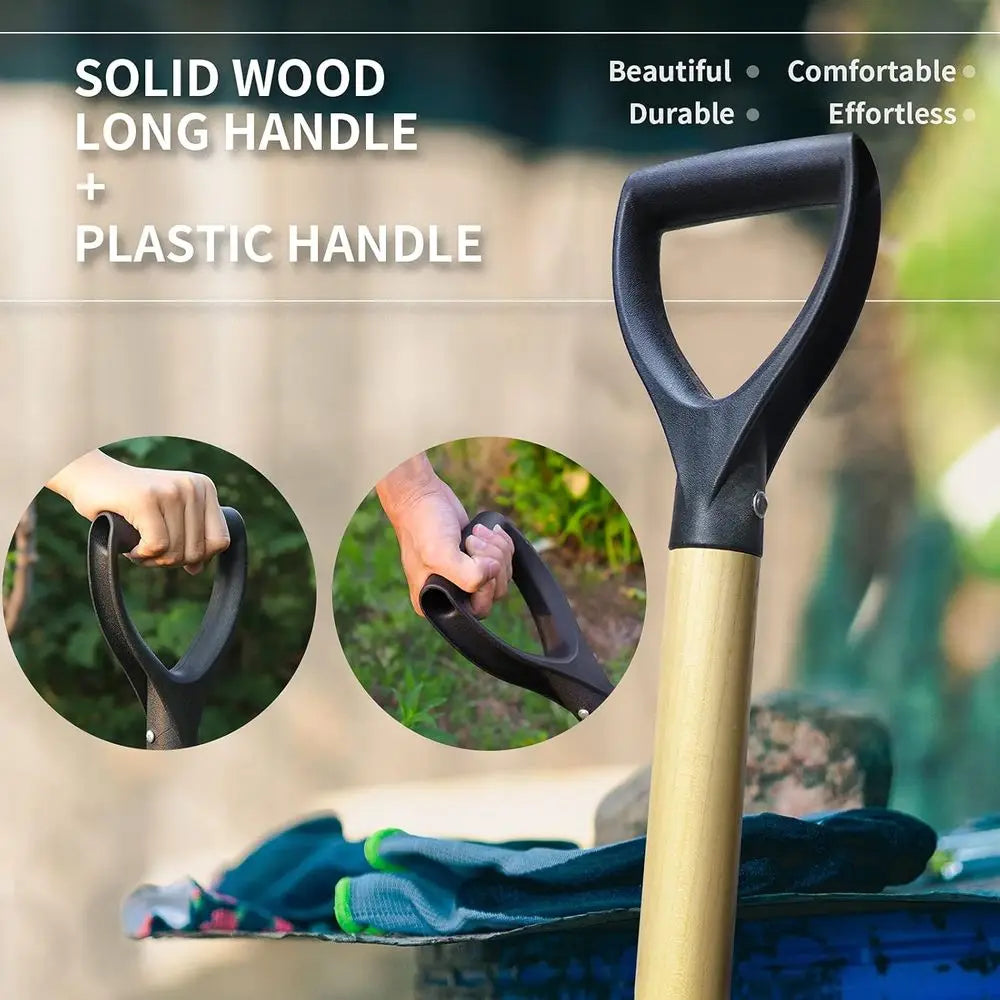 D-Handle Shovel With Steel Blade And Solid Wood Handle by S And B Enterprise