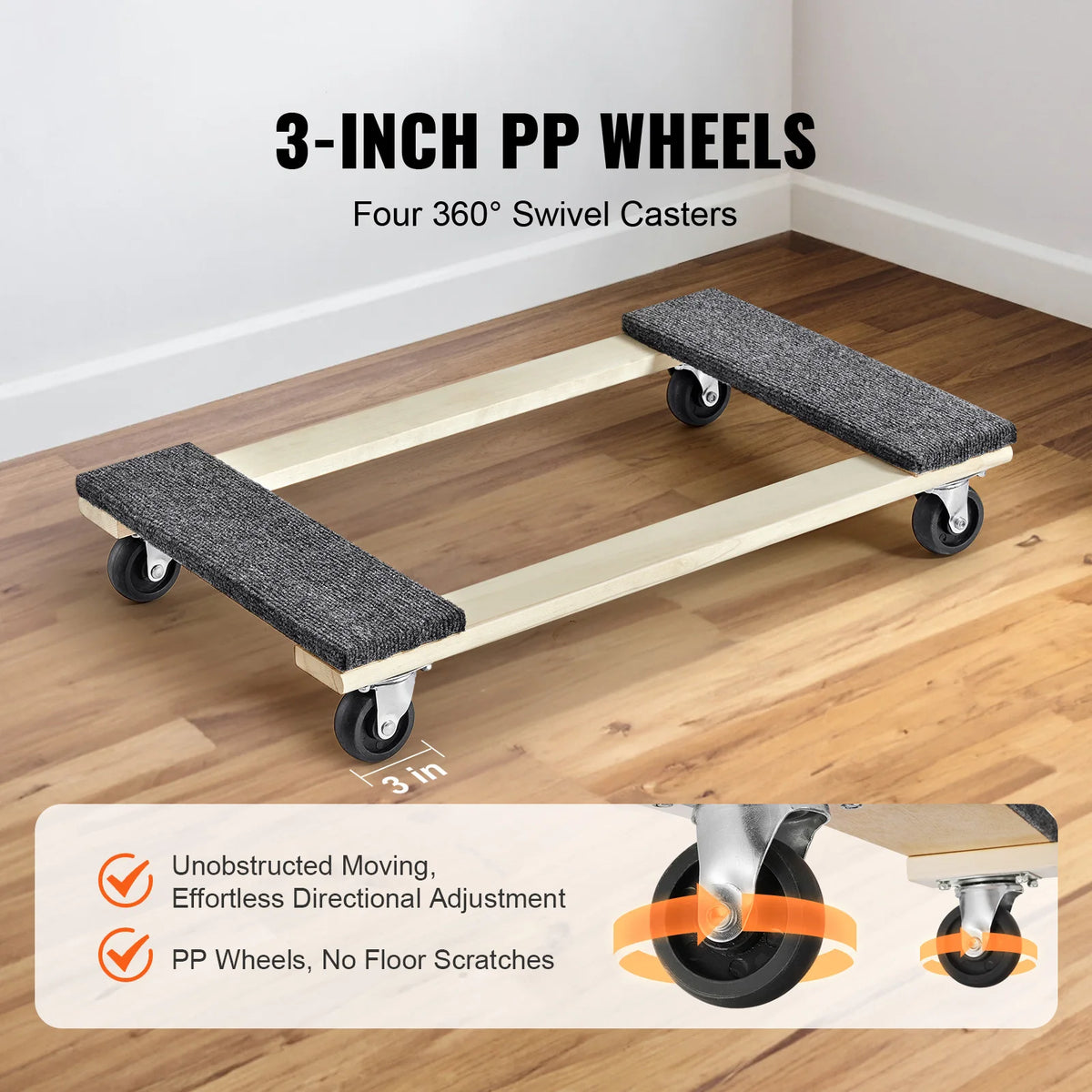 Furniture moving pallet trolley by S And B Enterprise, SucceBuy 1000lbs with 3-inch PP swivel wheels