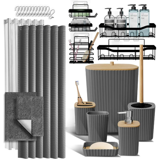 27 Piece Bathroom Accessories Set For Spa Style Decor