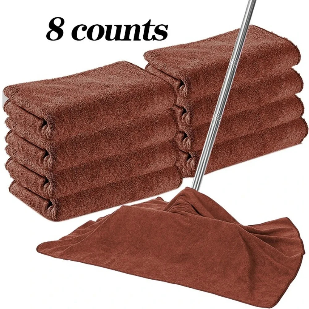 8-count large microfiber cleaning cloths by S And B Enterprise, brown, high-absorbency, reusable multi-purpose towels