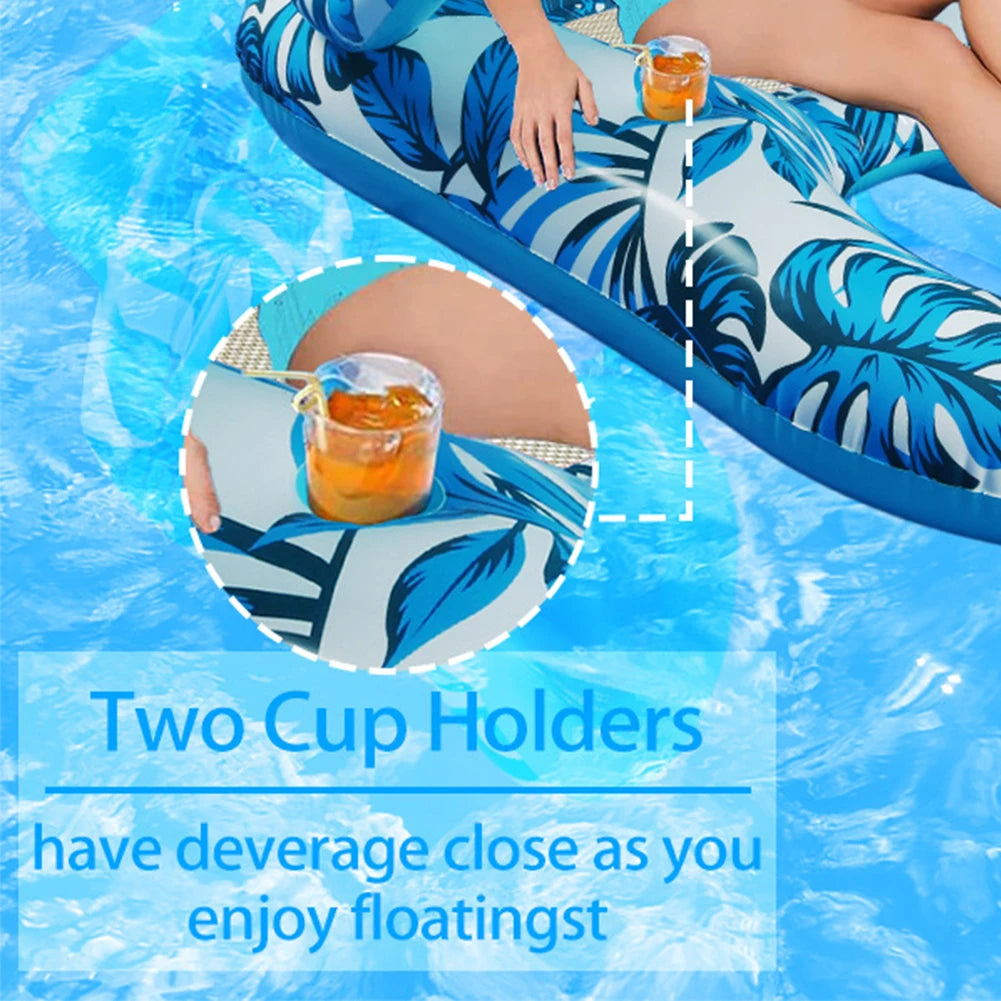 MOJOYCE Inflatable Water Sleeping Bed With Sunshade Floating Lounger