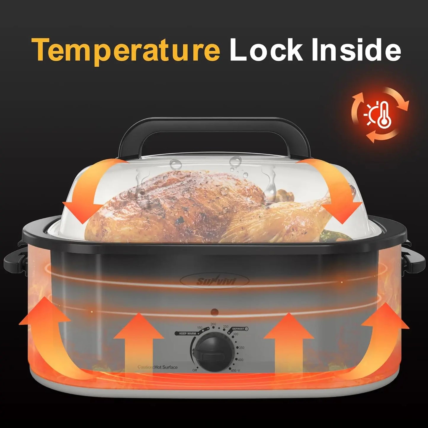 XMSJ Electric Roaster Oven With Viewing Lid Cool Touch Exterior by S And B Enterprise